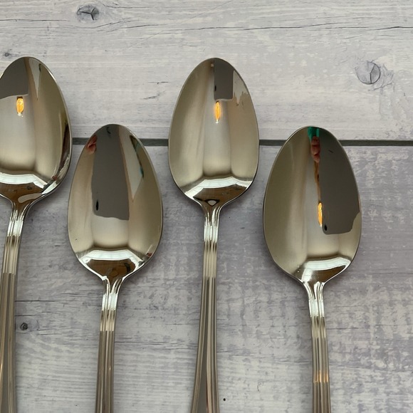 Wallace ARLINGTON Oval Place Spoons Set Of 7 Stainless Steel Flatware #1 - Picture 4 of 12